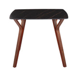 Folia - Dinette Table - Walnut Wood And Black Textured Marble