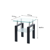 Luxury Modern Tempered Glass Coffee Table With 2 Layers