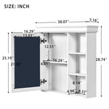 Wall Mounted Bathroom Medicine Cabinet With Mirror And Adjustable Storage With Soft Close Hinges