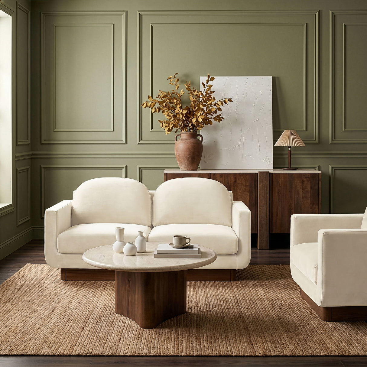 Diviento - Velvet Performance Fabric Upholstered Loveseat