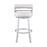 Titana - Swivel Faux Leather And Brushed Stainless Steel Bar Stool