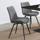 Tufted Swivel Dining Chairs (Set of 2) - Gray