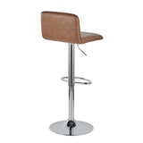 Casper - Contemporary Adjustable Barstool (Set of 2) - Chrome Frame