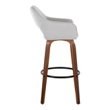 Mustang - 30" Fixed-Height Barstool With Swivel - Walnut Wood (Set of 2)