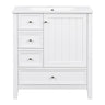 Modern Bathroom Vanity With Sink, 1 Cabinet & 3 Drawers