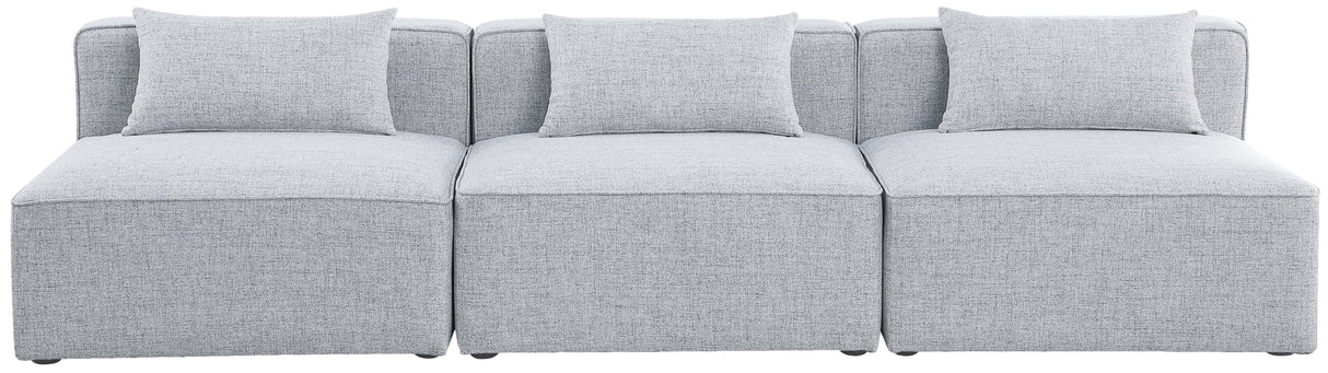 Cube - Linen Modular 3 Seat Armless Sofa