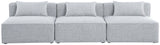 Cube - Linen Modular 3 Seat Armless Sofa