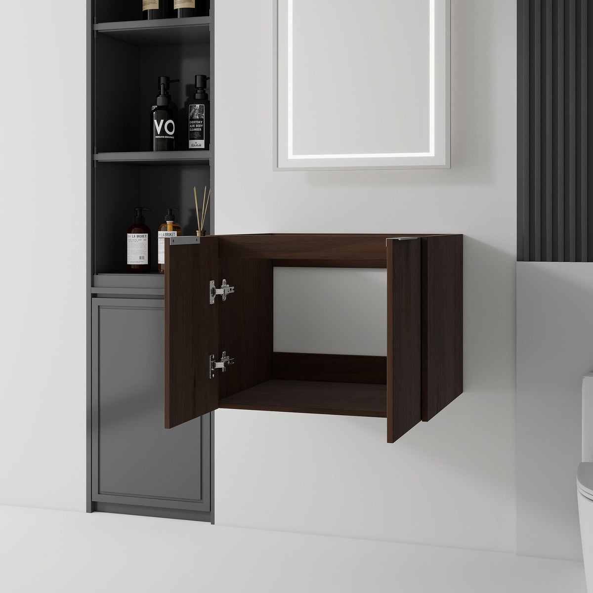 Floating Bathroom Vanity Cabinet With Soft Close Double Doors, Spacious Interior Storage, Wall Mounted, Cabinet Only