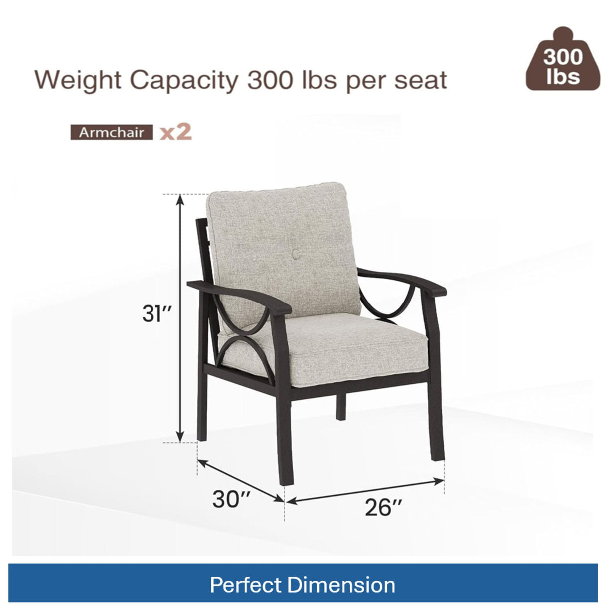 Patio Furniture Set With Coffee Table And Cushions For Backyard