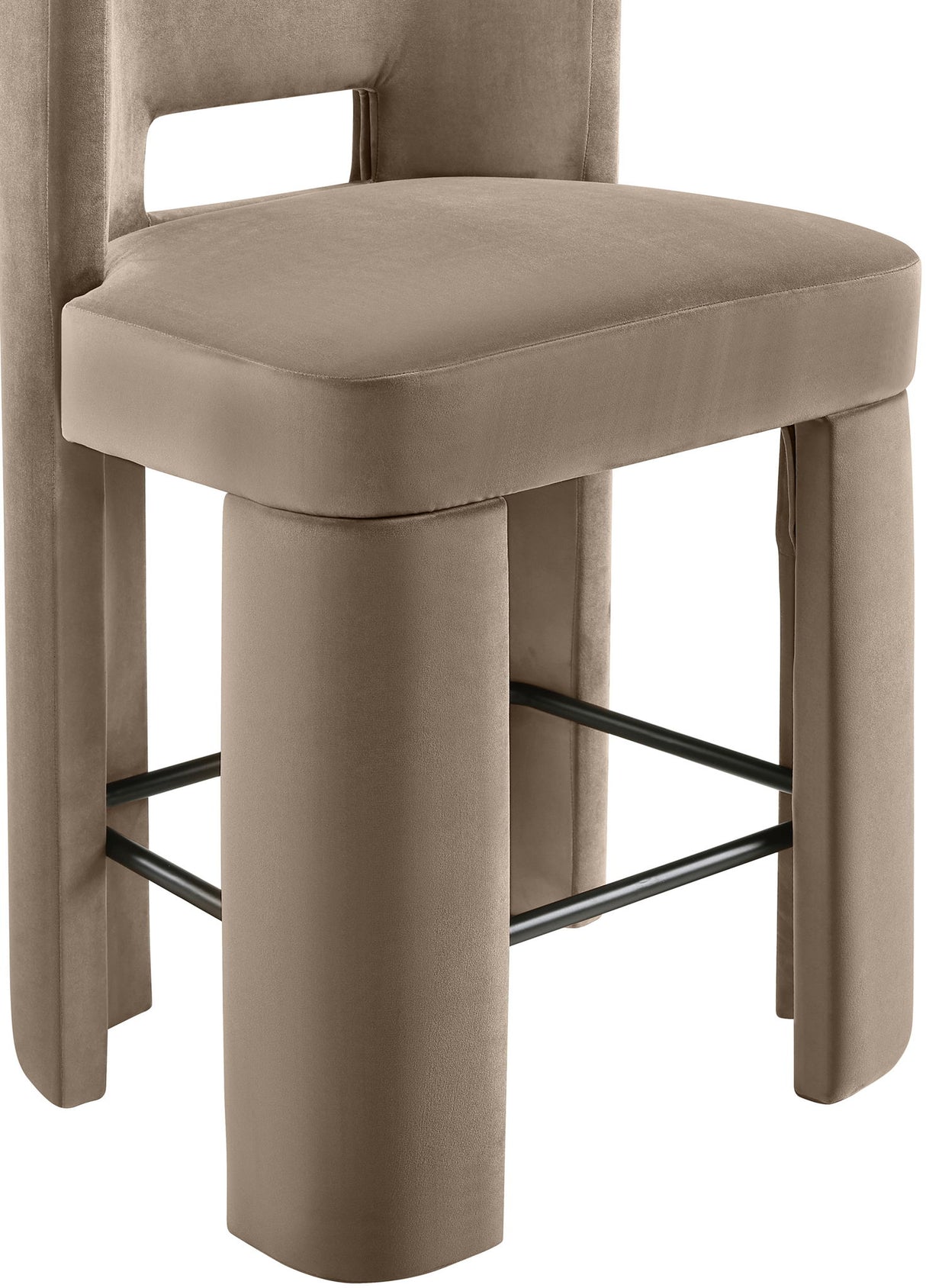 Zuno - Velvet Performance Fabric Upholstered Counter Stool (Set of 2)