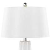 Penelope - Contemporary Ceramic Table Lamp - White & Gold Ceramic Body And White Shade