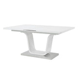 Kamaile - Dining Table With Leaf - White High Gloss
