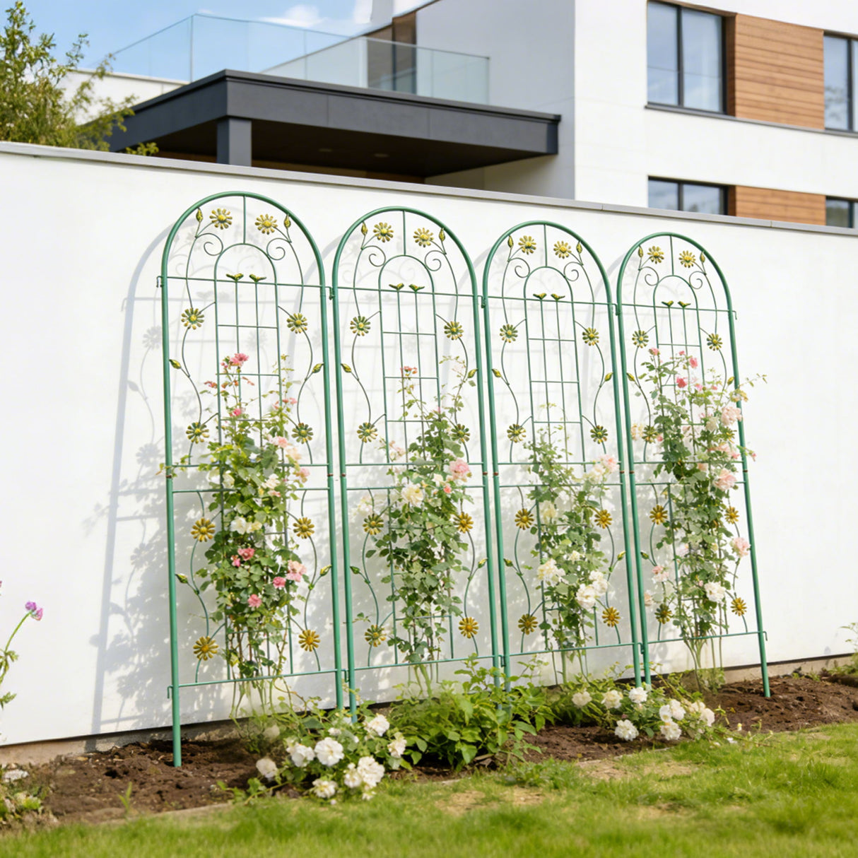 Metal Garden Trellis Rustproof Trellis For Climbing Plant Outdoor Flower Support