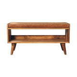 Solid Wood Bench With Upholstered Sea