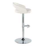 Grotto - Upholstered Adjustable Barstool - Chrome Metal Base