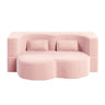 Convertible Plush Corduroy Foam-Filled Sleeper Sofa Bed With 2 Pillows