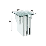 Noralie - 20" End Table With Faux Diamonds - Mirrored