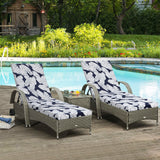 2 Piece Chaise Lounge Chair Cushion Set With Ties