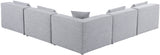 Cube - Linen 5 Piece Modular Corner Armless Sectional