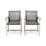 Outdoor Dining Chair Acacia Wood Frame (Set of 2)