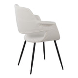 Vintage Flair - Glam/Art Deco Chair (Set of 2) - Black Metal And Cream Velvet