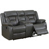 Modern Reclining Loveseat With Console, Cup Holders, Storage