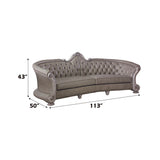Dresden - 43" Sofa With 5 Pillows - Synthetic Leather & Vintage Bone White