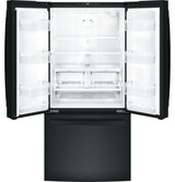 GE GWE19JGLBB - 33 in. 18.6 cu. ft. Counter Depth French Door Refrigerator with Internal Water Dispenser - Black