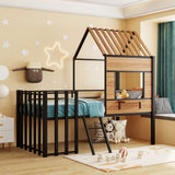 Loft Bed With Roof, Window, Guardrail, Ladder