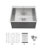Stainless Steel Drop In Kitchen Sink, Topmount