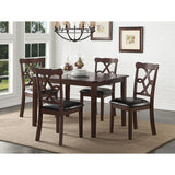 Ingeborg - 5 Piece Dining Set - Black Synthetic Leather & Espresso