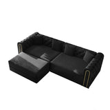 3-In-1 Convertible Sleeper Sofa With Movable Ottoman For Living Room