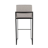 Fuji - High Back Barstool - Black Steel Legs