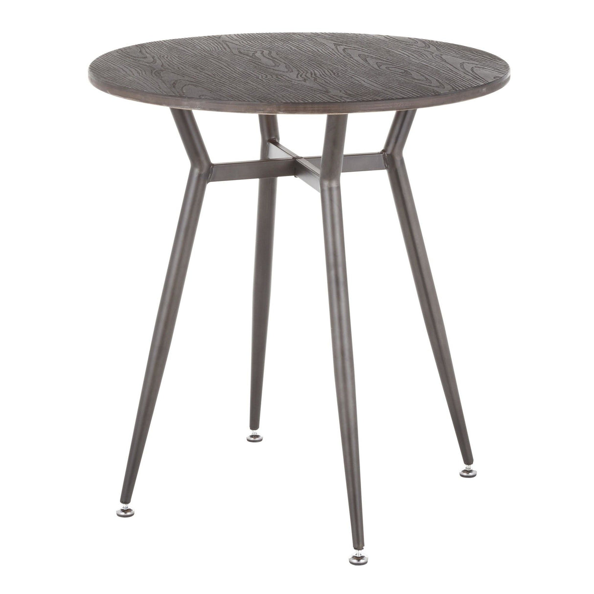 Clara - Industrial Round Dinette Table - Espresso Wood Top