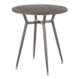 Clara - Industrial Round Dinette Table - Espresso Wood Top