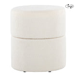 Spin - Ottoman - Cream Polyester Fabric