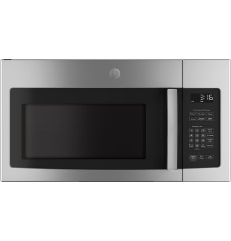 GE JVM3162RJSS stainless steel over-the-range microwave front view