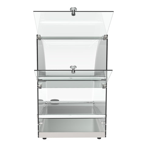 23 in. Commercial Countertop Bakery Display Case with Front Curved Glass and Rear Door, 2.4 cu. ft. DC-2CN.
