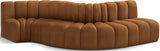 Arc - Velvet 5 Piece Modular Sofa - Saddle