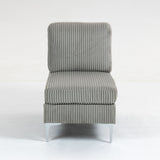 Single Couch Modular Armless Accent Chair With Back Cushion