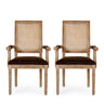 Upholstered Dining Chair With Cane Backrest