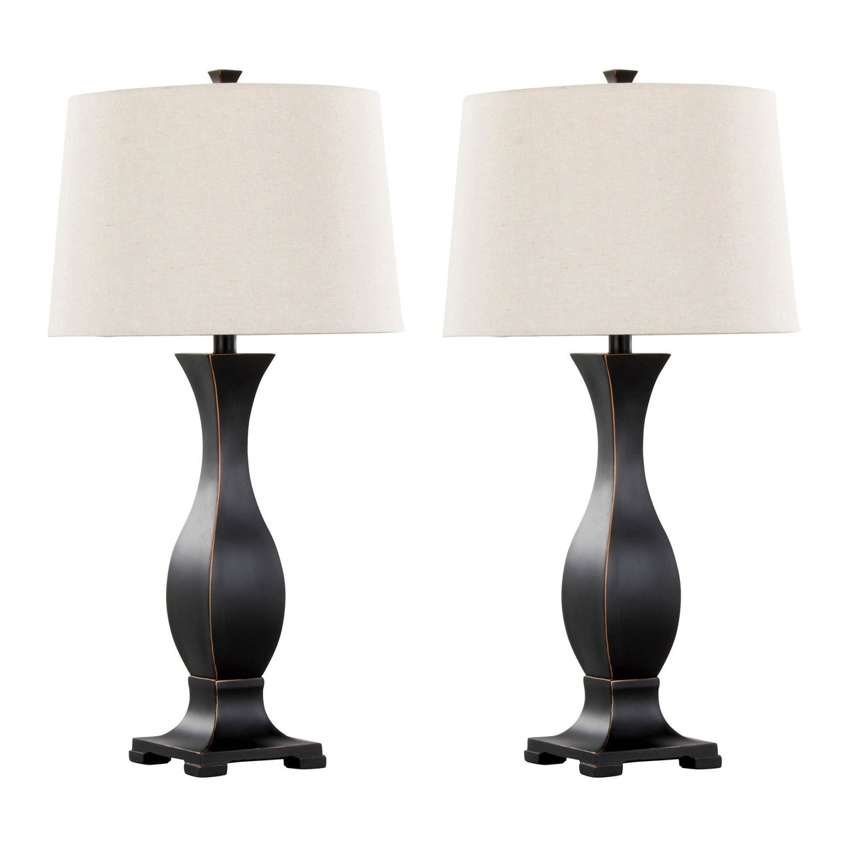 Riley - 29" Polyresin Table Lamp (Set of 2) - Oil Rubbed Bronze Polyresin With Oat Linen Shade from Grandview Gallery