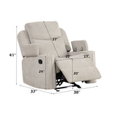 Galya - Motion Glider Recliner - Light Gray