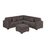 Upholstered L - Shaped 4 Piece Sectional Set With USB, Cocktail Ottoman