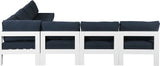 Nizuc - Outdoor Patio 7 Piece Modular Sectional With White Frame