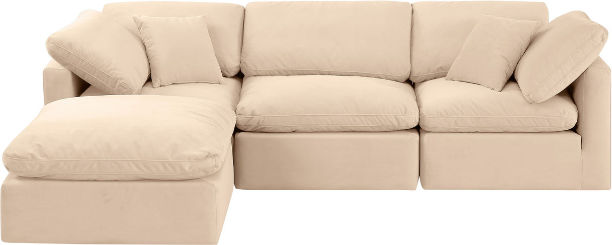 Indulge - Velvet 4 Piece Modular Sectional With Chaise