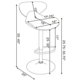 Bar Stool With Curved Design, Height Adjustable & Swivel Base (Set of 2) - Black