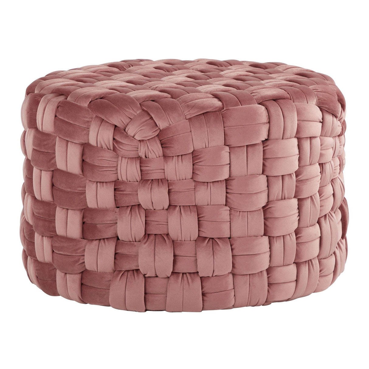 Braided - Round Velvet Ottoman