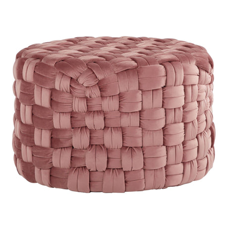 Braided - Round Velvet Ottoman