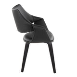 Curvo - High Back Upholstered Chair (Set of 2) - Black Wood Legs